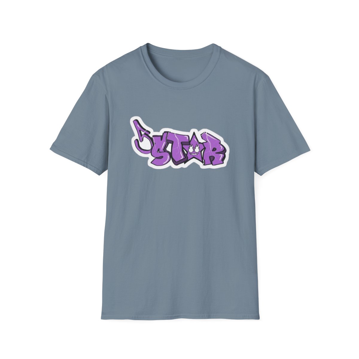 Purple Graffiti Star T-Shirt | Street Art Urban Style | Plaqueboymax - alternate angle 4, merchandise