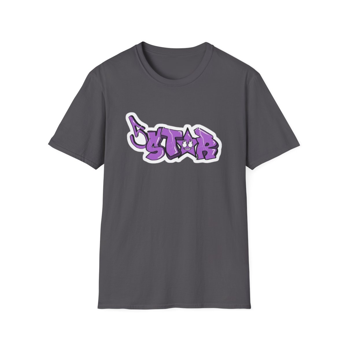 Purple Graffiti Star T-Shirt | Street Art Urban Style | Plaqueboymax - alternate angle 5, merchandise