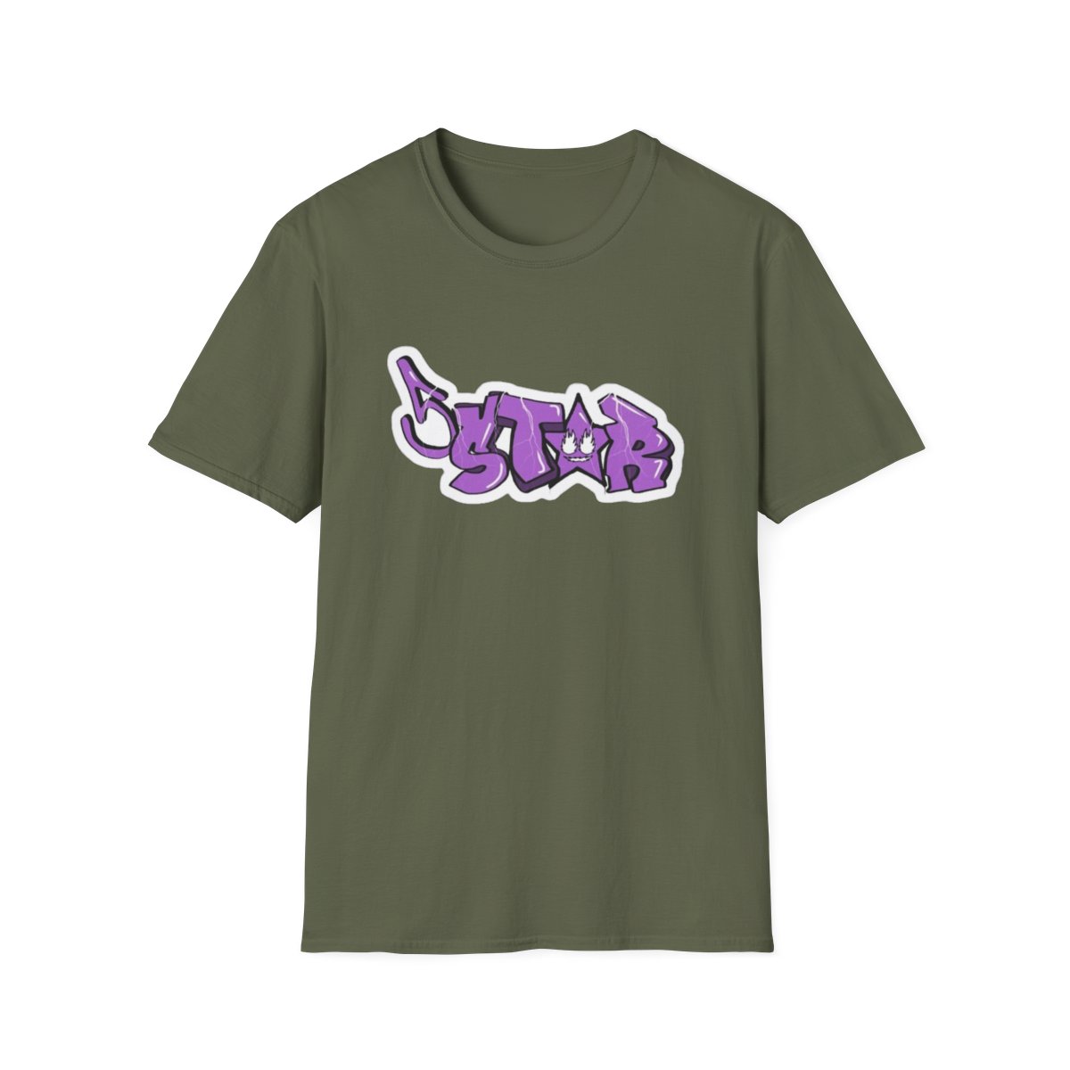 Purple Graffiti Star T-Shirt | Street Art Urban Style | Plaqueboymax - alternate angle 3, merchandise