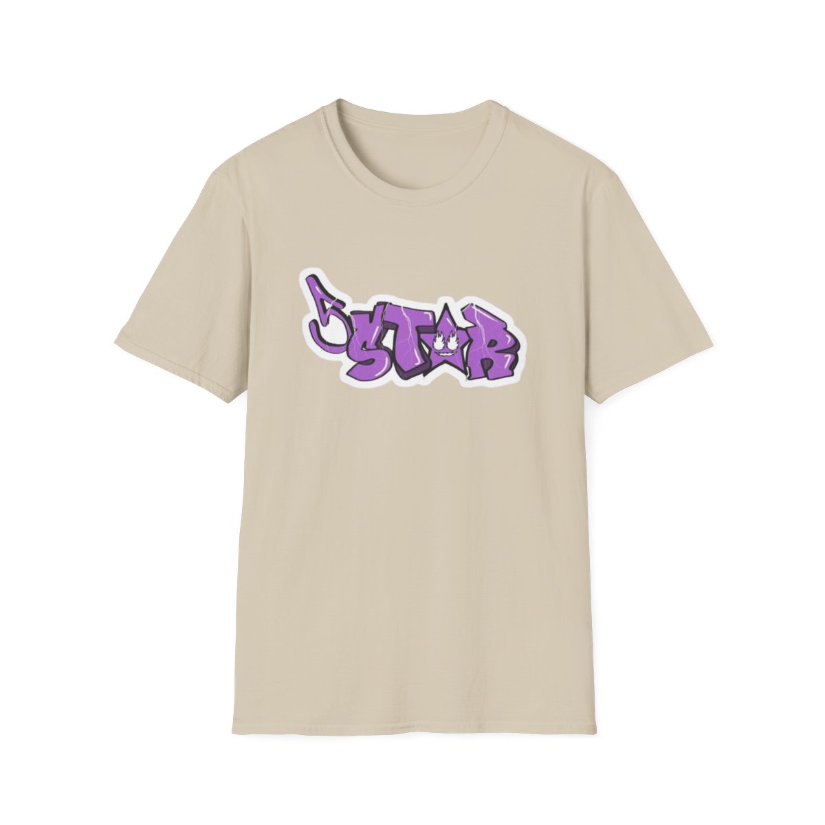 Purple Graffiti Star T-Shirt | Street Art Urban Style | Plaqueboymax - alternate angle 2, merchandise