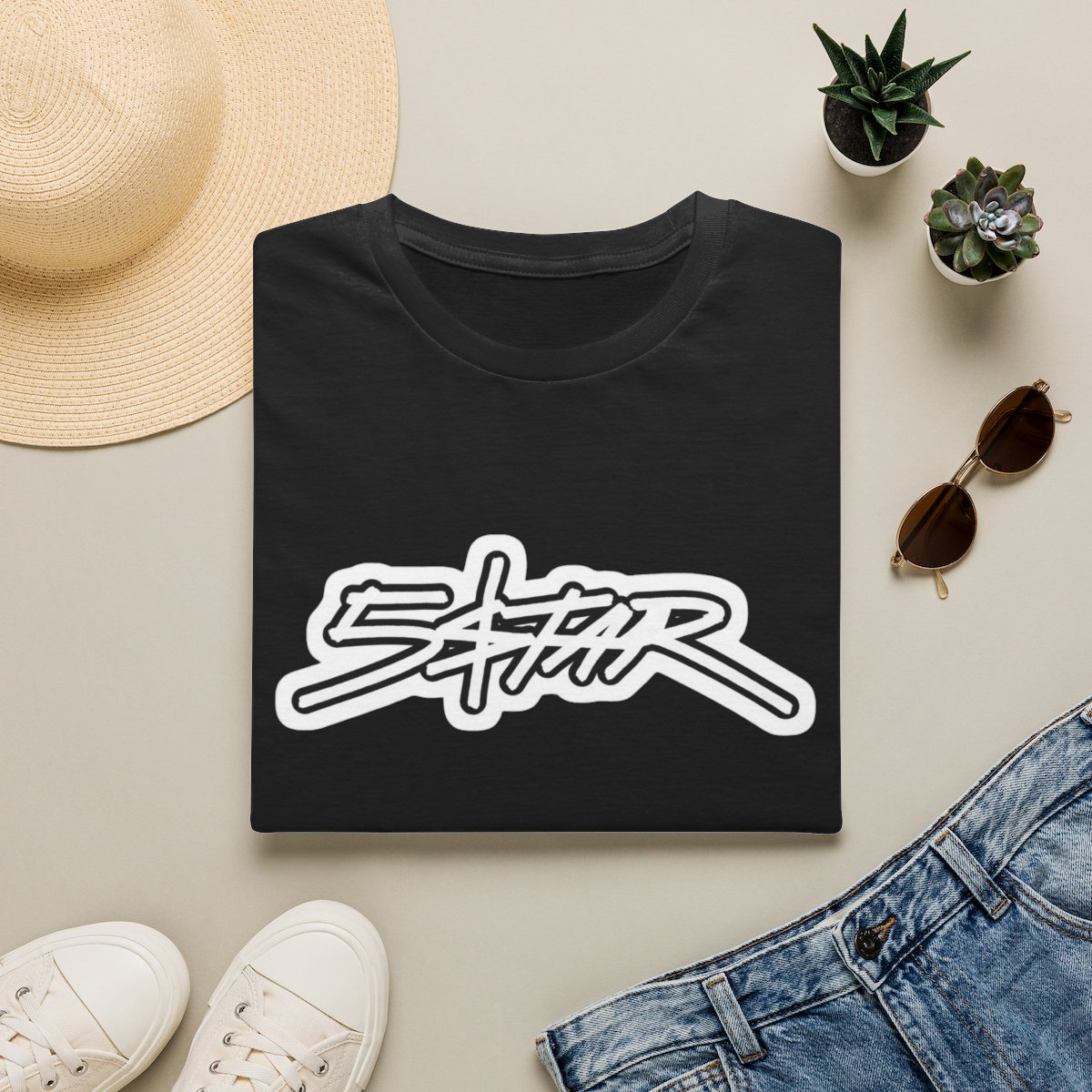 Star Graffiti Logo T-Shirt | Streetwear Script Design | Plaqueboymax