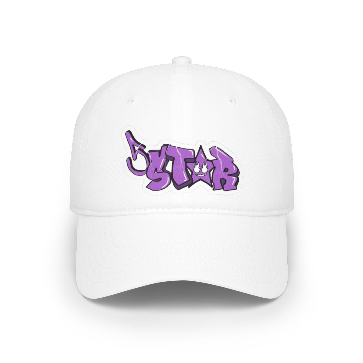 Graffiti Star Logo Low Profile Cap | Purple Street Art Embroidery | Plaqueboymax - alternate angle 2, merchandise