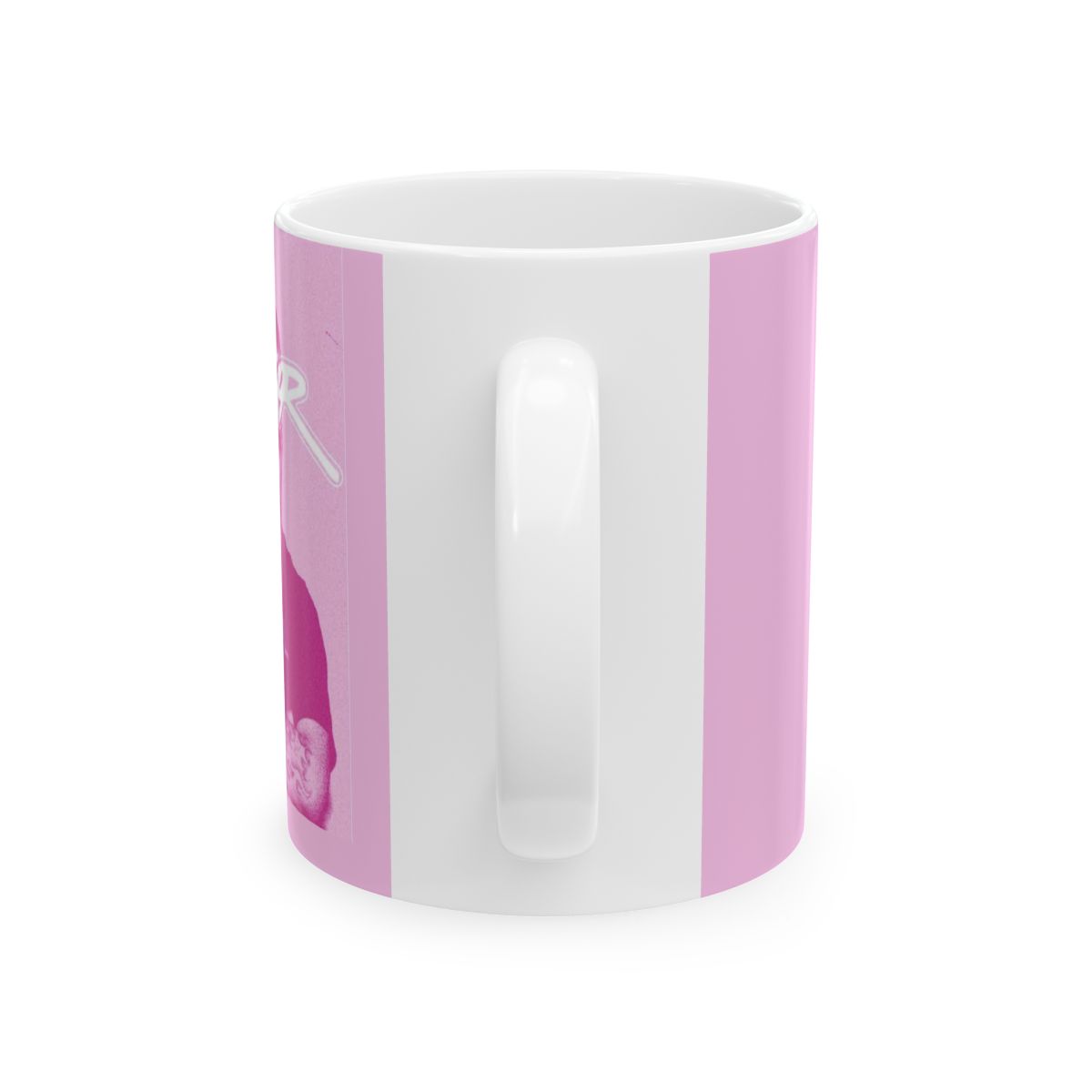 Pink Anime Girl Skull Mug | Neon Japanese Text, Kawaii Goth Ceramic Mug | Plaqueboymax - alternate angle 2, merchandise
