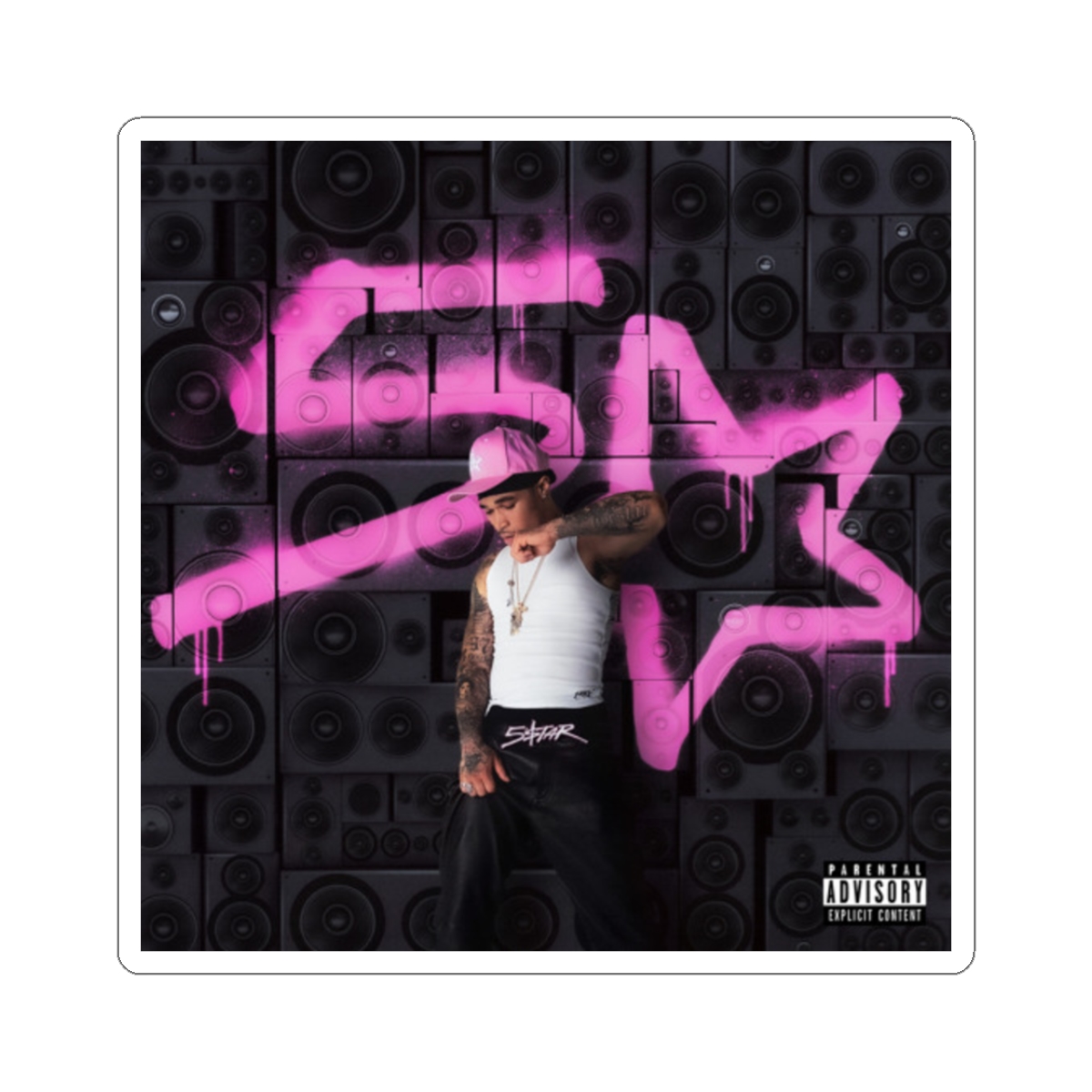 Pink Graffiti Star Sticker | Rapper Album Art Kiss-Cut Sticker