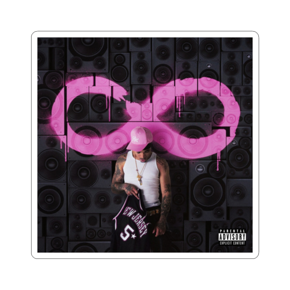 Pink Infinity Graffiti Sticker | Rapper Album Art, Square Kiss-Cut Sticker